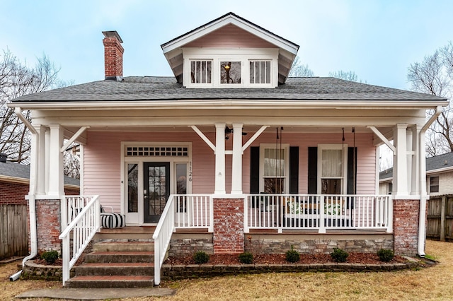 view of front of property with covered porch