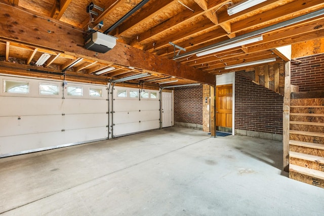 garage featuring a garage door opener