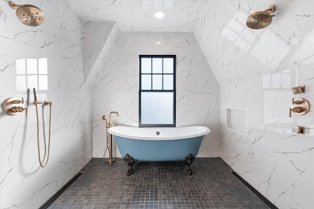 bathroom featuring a tub