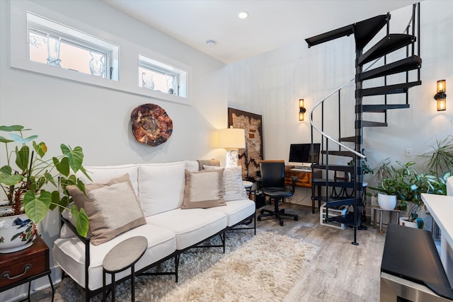 living room featuring wood-type flooring