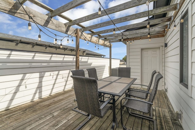 deck featuring a pergola