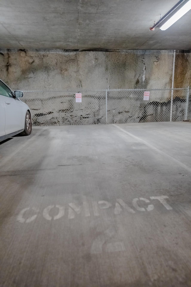 view of parking garage