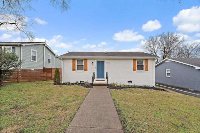 view of front of home with a front yard