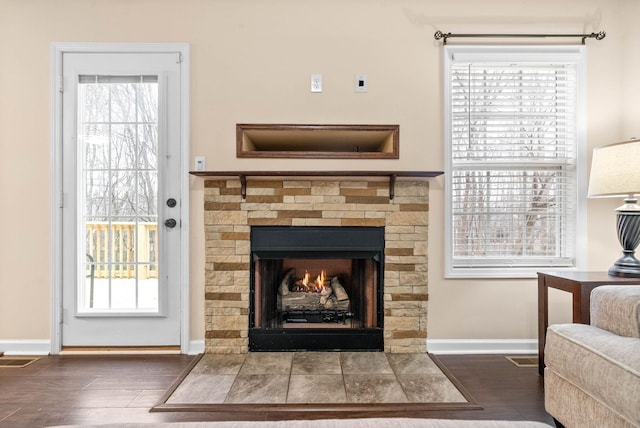 sitting room featuring hardwood / wood-style flooring