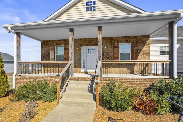 view of front of property with a porch