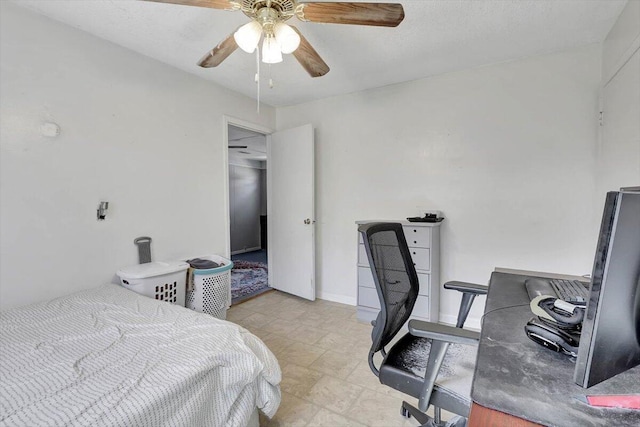 bedroom featuring ceiling fan