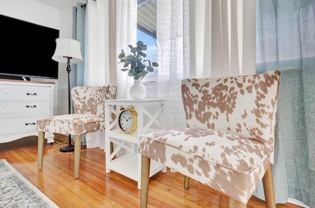 sitting room featuring hardwood / wood-style floors