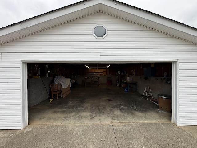 view of garage