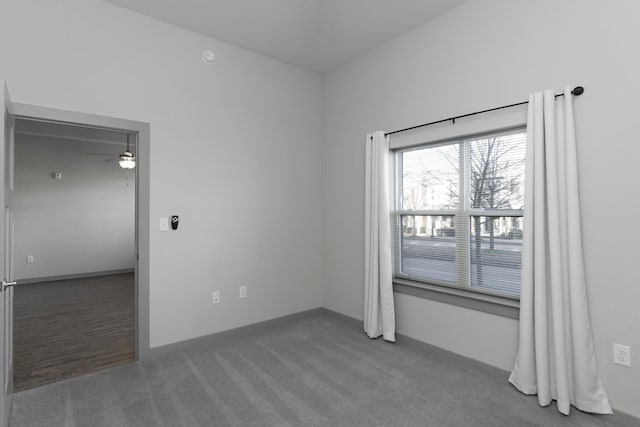 view of carpeted spare room