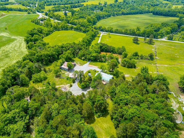 aerial view featuring a rural view