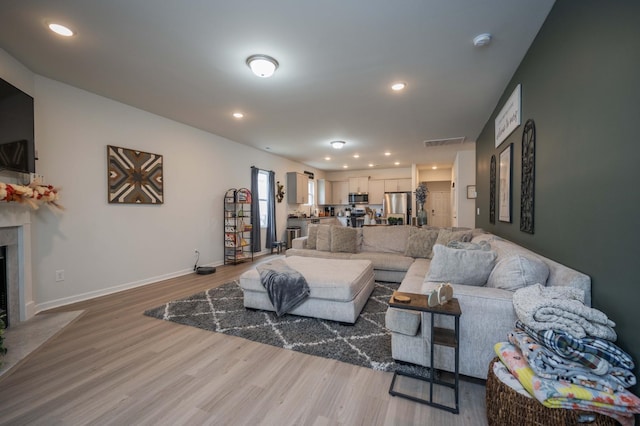 living room featuring hardwood / wood-style floors