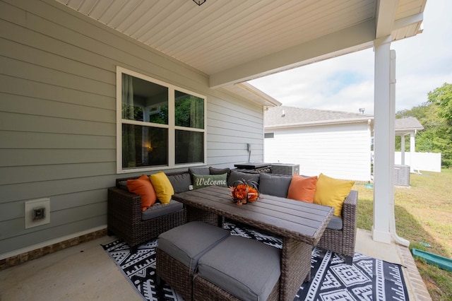 view of patio featuring an outdoor living space