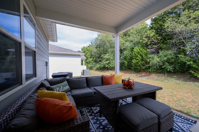 view of patio featuring an outdoor living space