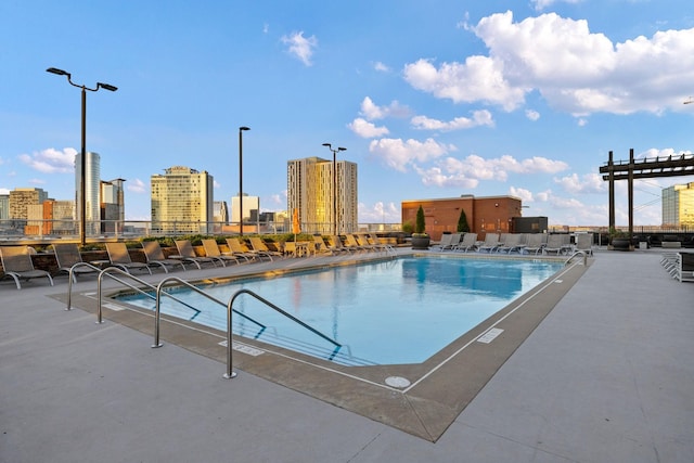 view of pool with a patio