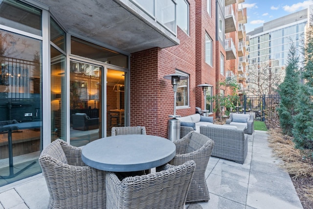 view of patio / terrace featuring an outdoor living space