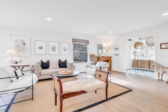 living room featuring light hardwood / wood-style floors