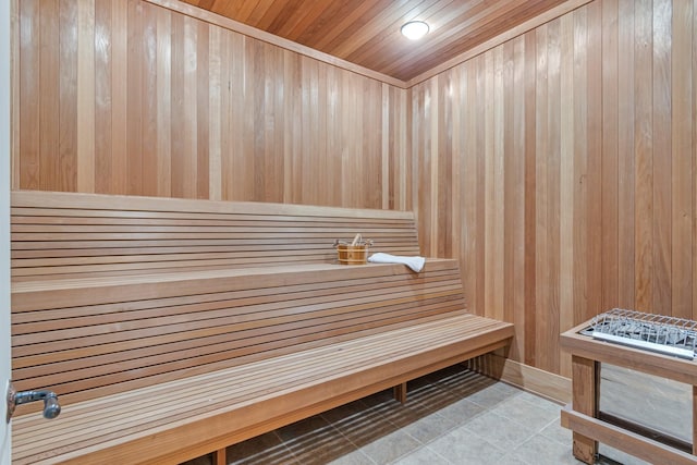 view of sauna / steam room featuring tile patterned flooring