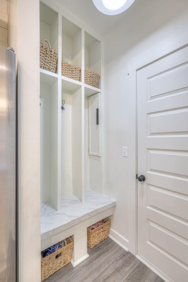 mudroom featuring hardwood / wood-style flooring