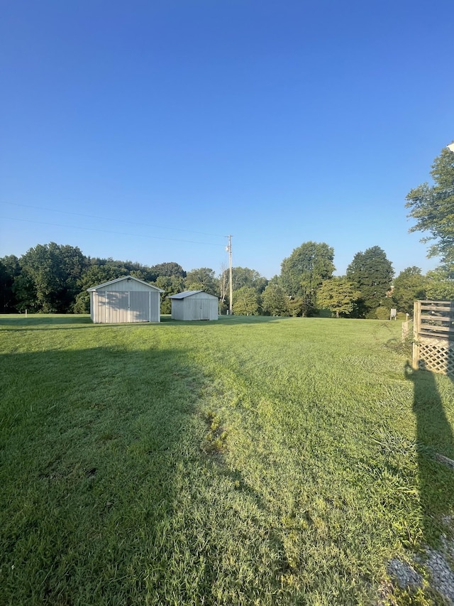 view of yard with a rural view