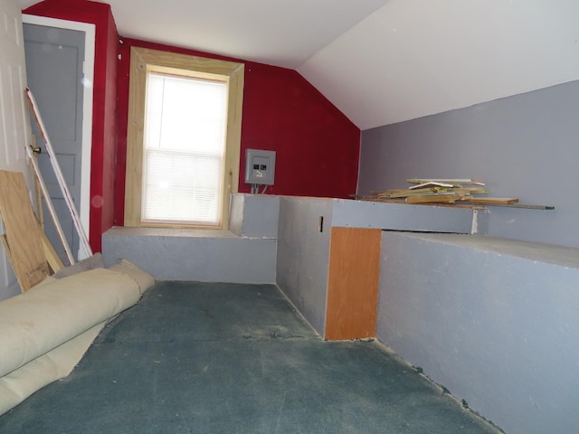 bonus room with vaulted ceiling