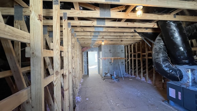 view of unfinished attic