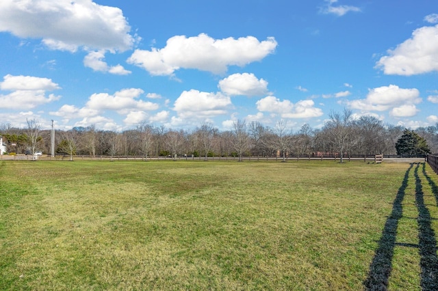 view of yard featuring a rural view