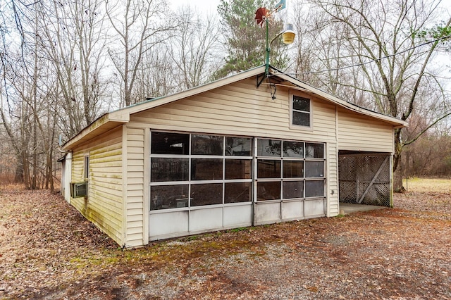 garage with cooling unit