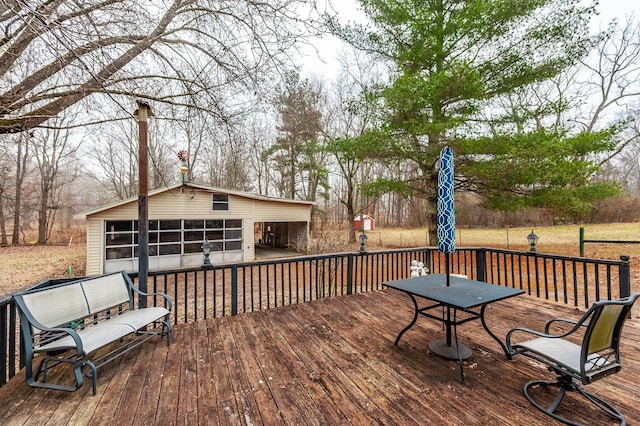 deck with a sunroom