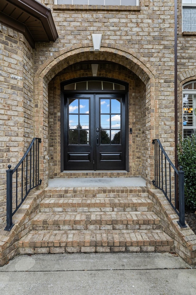 property entrance with french doors