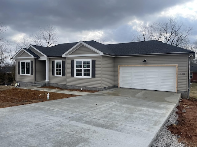 ranch-style house with a garage