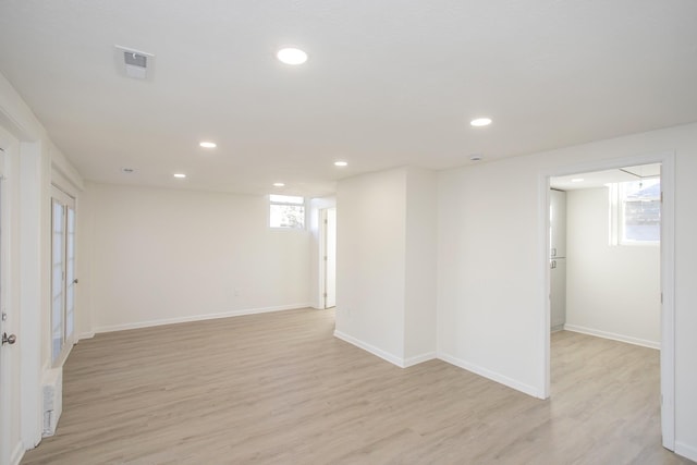 empty room featuring light wood-type flooring