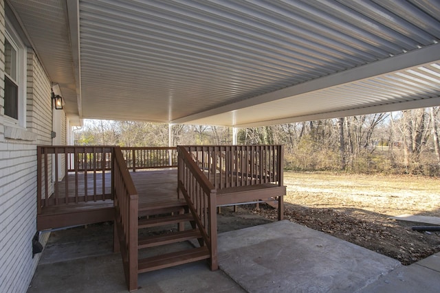 view of patio with a wooden deck