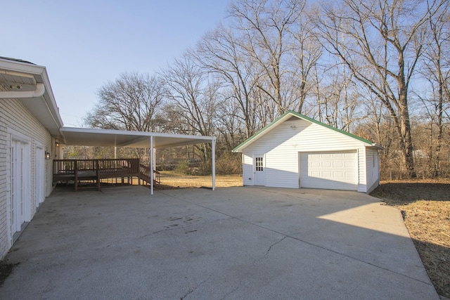 garage with a carport