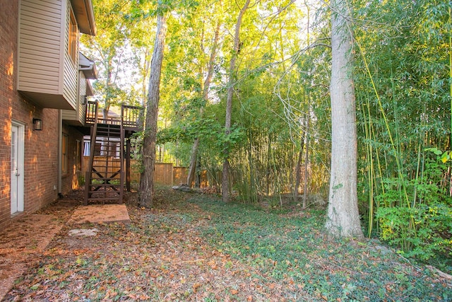 view of yard featuring a deck