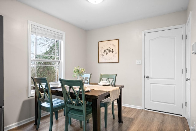 dining space featuring hardwood / wood-style floors