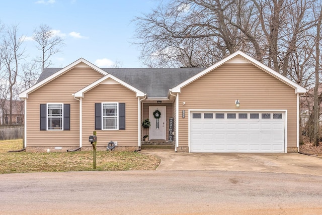 single story home featuring a garage