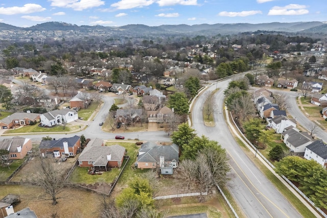 aerial view featuring a mountain view