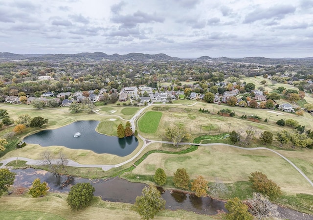 bird's eye view featuring a residential view and a water view