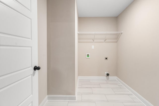 laundry area featuring electric dryer hookup and washer hookup