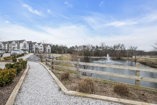 view of yard featuring a water view