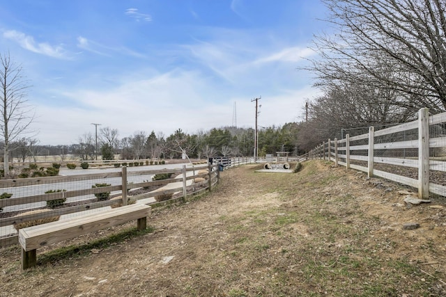 view of yard featuring a rural view