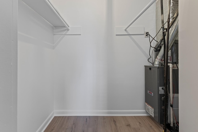 spacious closet with hardwood / wood-style floors