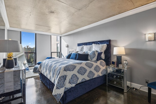 bedroom featuring expansive windows