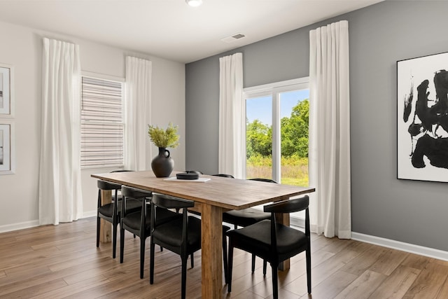 dining area featuring light hardwood / wood-style floors