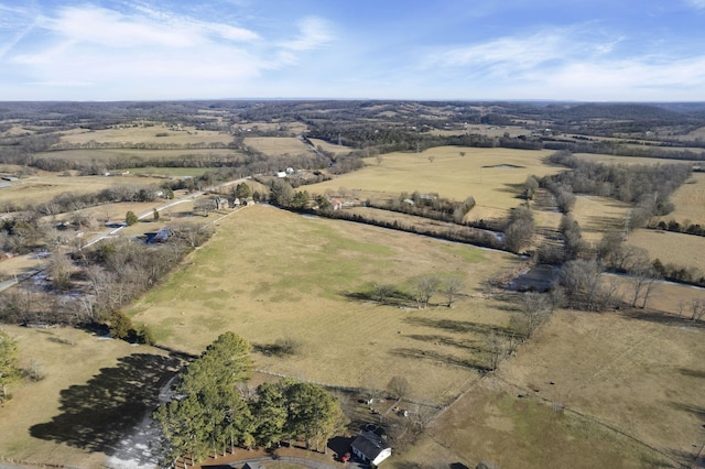 aerial view with a rural view