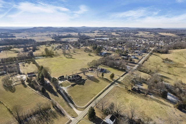 drone / aerial view featuring a rural view