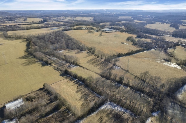 drone / aerial view featuring a rural view