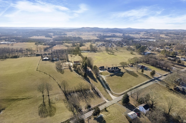 aerial view featuring a rural view