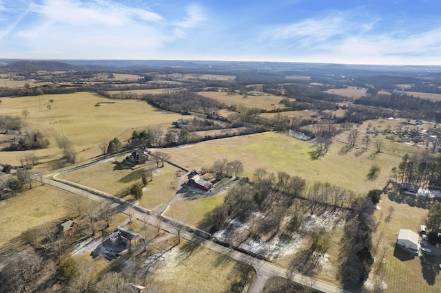 bird's eye view featuring a rural view