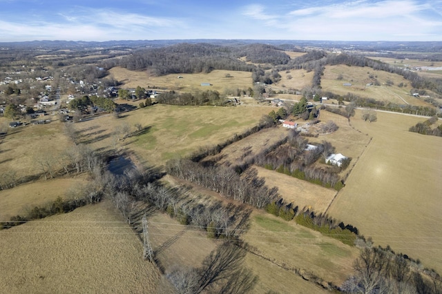 bird's eye view featuring a rural view